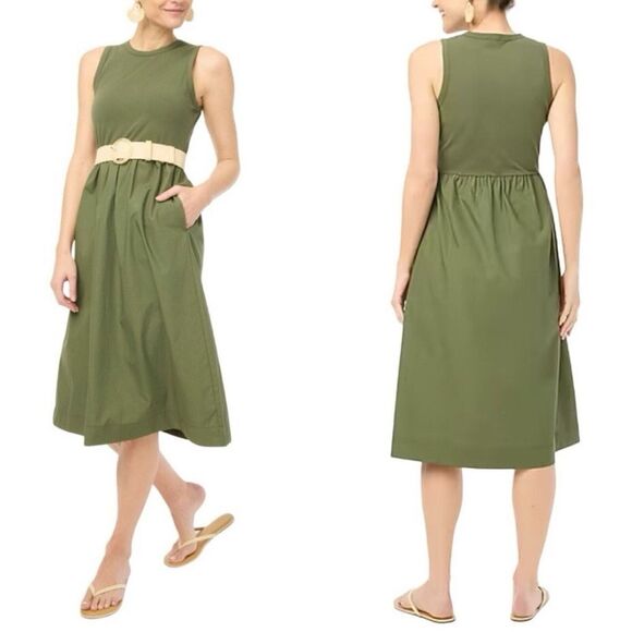 J. Crew Factory NWT High Neck Mix Knit Dress XS in Distress Fatigue - Picture 1 of 13